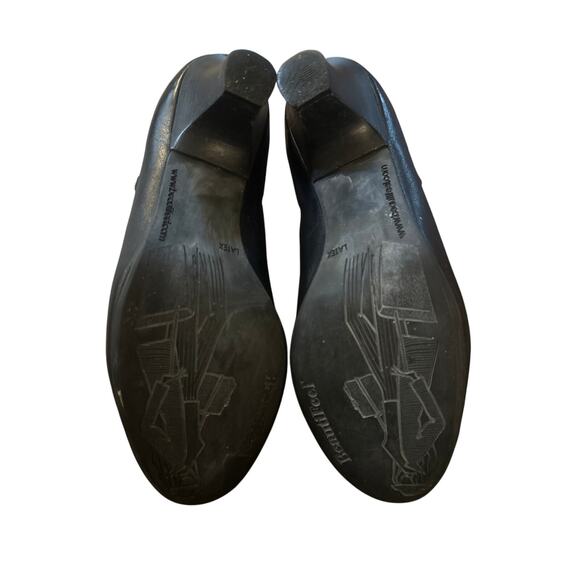 Women 41 10.5 BeautiFeel Israel Black Leather Heels Comfort Pumps Anti-Slip - Picture 7 of 9